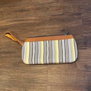 Yellow Leather Clutch-let
